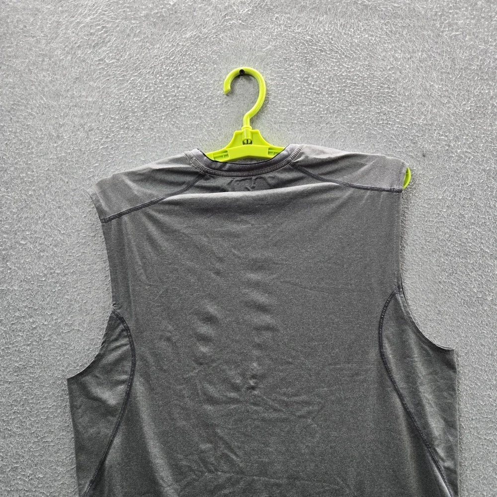 Nike Pro Combat Men Shirt M Gray Dri-Fit Activewear Logo Swoosh Sleeveless READ